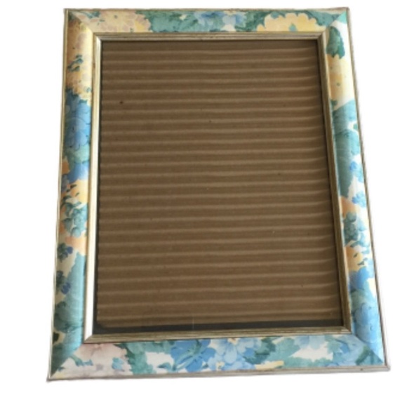 VINTAGE NATIONAL Picture Frame Floral Botanical Metallic Gold Trim 12” X 10” - Picture 1 of 13